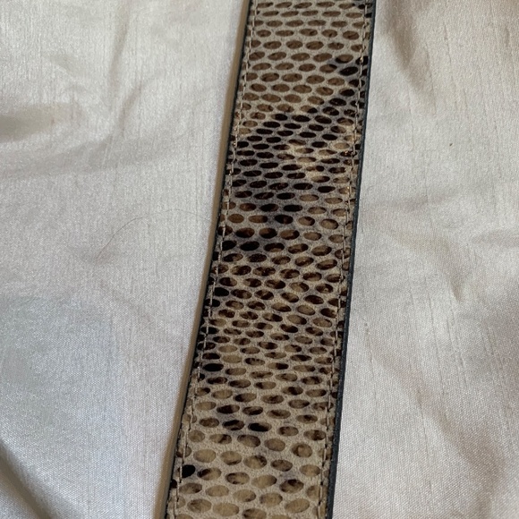 Tory Burch Tan/Black Snakeprint Reversible Leather Belt sz M - Picture 4 of 6